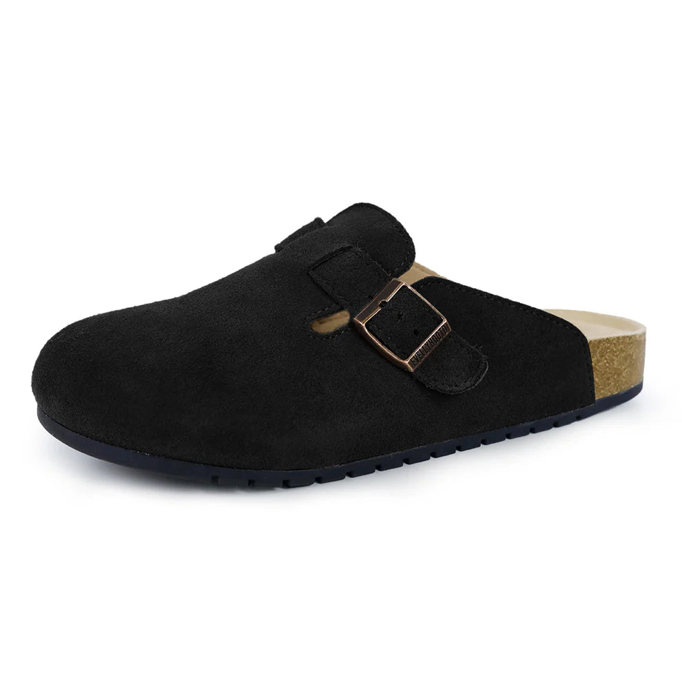 Aluvive Round Toe Suede Cork Clogs