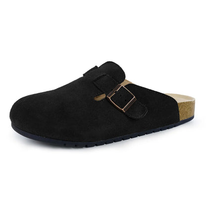 Aluvive Round Toe Suede Cork Clogs