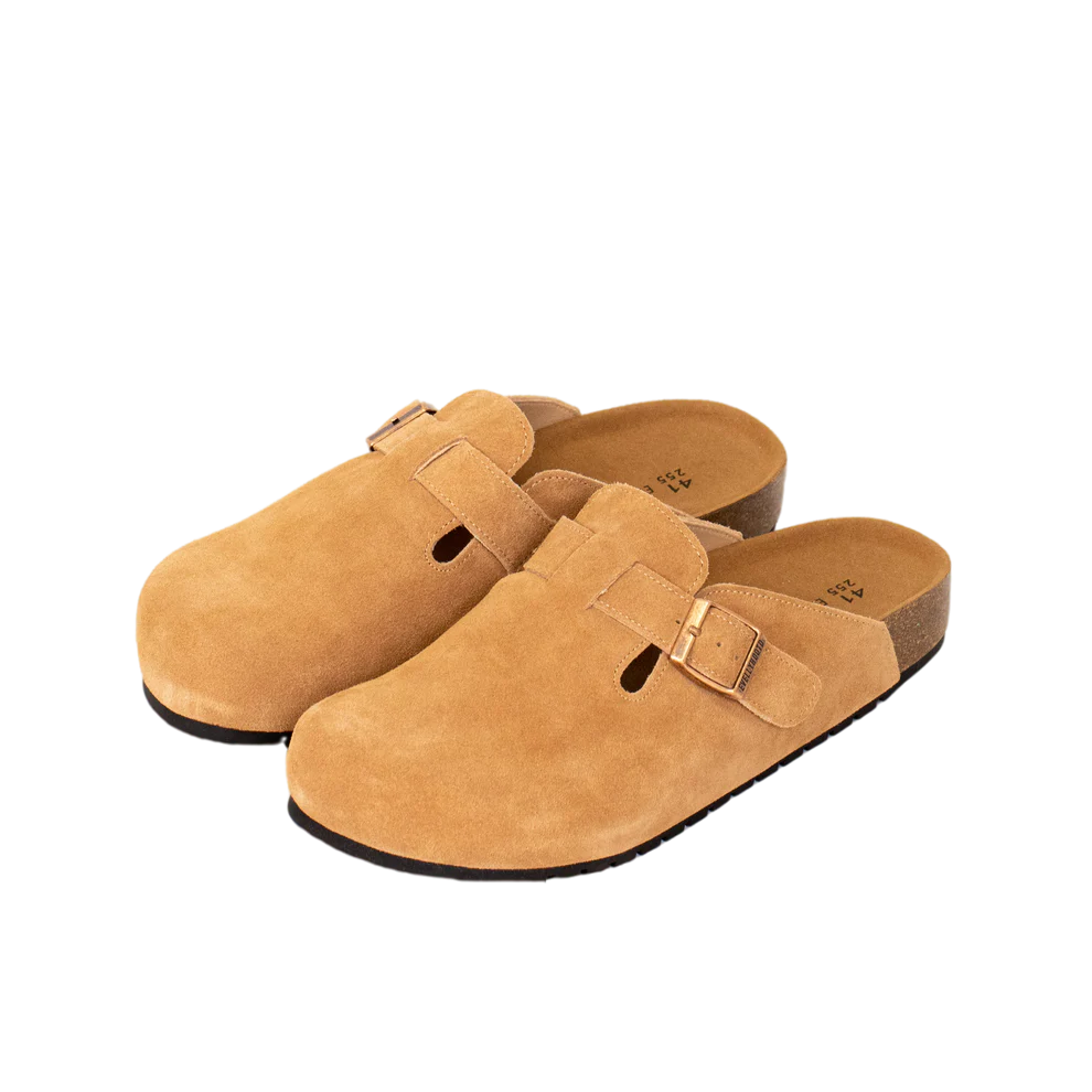 Aluvive Round Toe Suede Cork Clogs