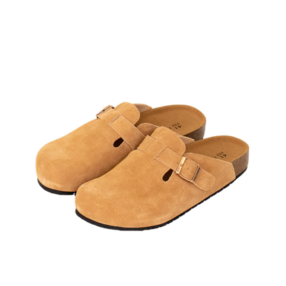 Aluvive Round Toe Suede Cork Clogs