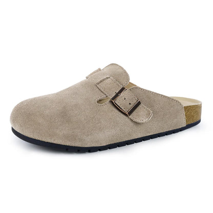 Aluvive Round Toe Suede Cork Clogs