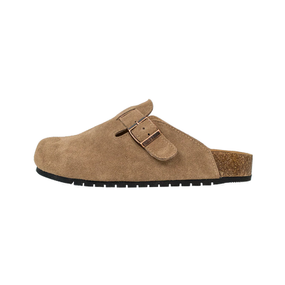 Aluvive Round Toe Suede Cork Clogs