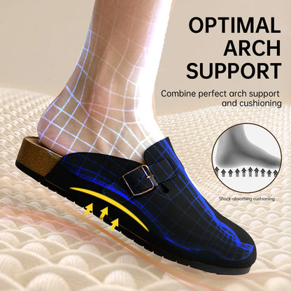 Aluvive Round Toe Suede Cork Clogs