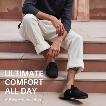 Aluvive Round Toe Suede Cork Clogs