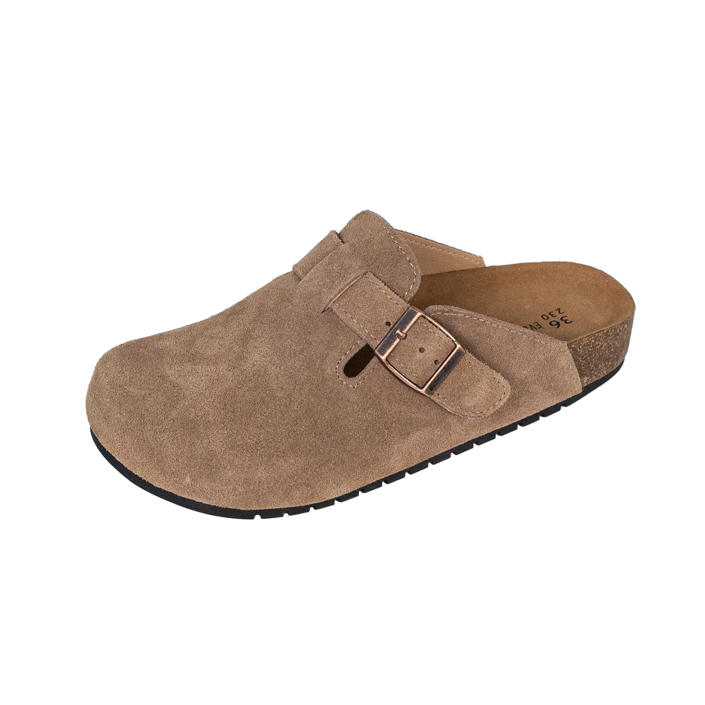 Aluvive Round Toe Suede Cork Clogs