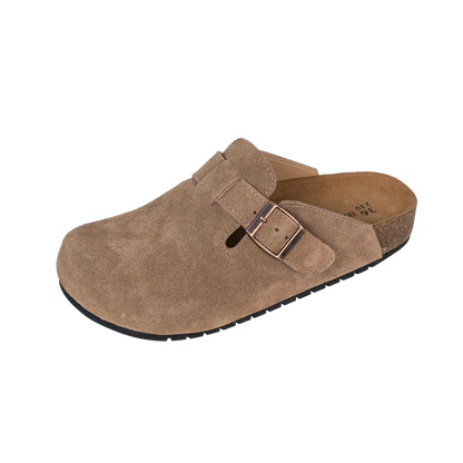 Aluvive Round Toe Suede Cork Clogs